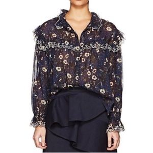 Isabel Marant Etoile Elmira navy floral blouse